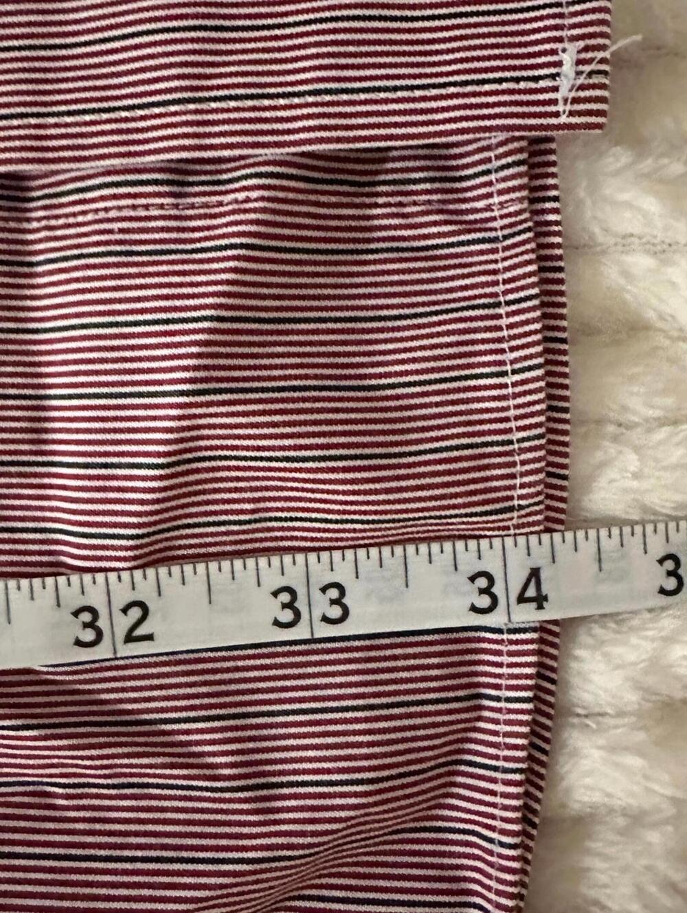 Roundtree & Yorke Men's  Button-Down Long Sleeve Burgundy Stripe Shirt - 3XT - Picture 6 of 7